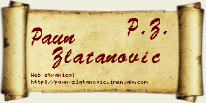 Paun Zlatanović vizit kartica